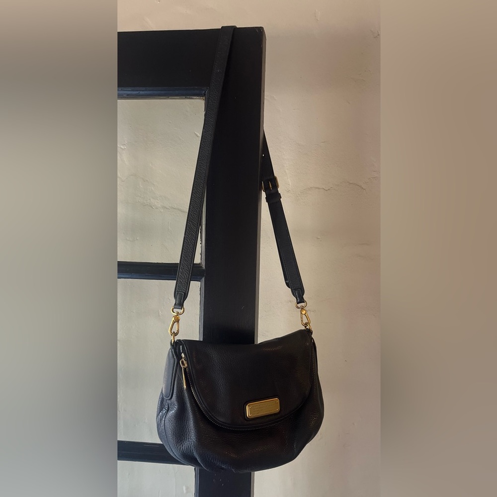 Marc by Marc Jacobs Black Pebble Leather Natasha Crossbody Handbag